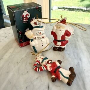 2012 Pfaltzgraff Winterberry Christmas Ornament NIB Snowman Santa Soldier RARE